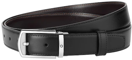 Montblanc Black Leather Belt 3cm Palladium-Coated Pin Buckle Unisex 126020 Montblanc Black Leather Belt 3cm Palladium-Coated Pin Buckle Unisex 126020