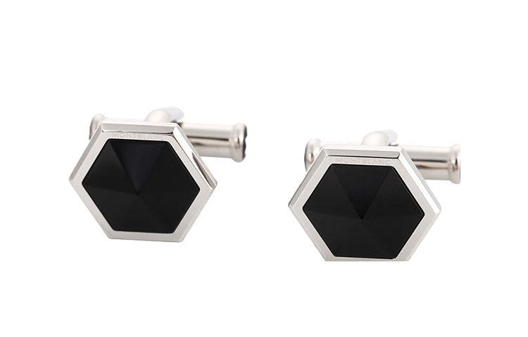 MONTBLANC Black Metal Cufflinks Unisex Couple Design. 118599 圖 4