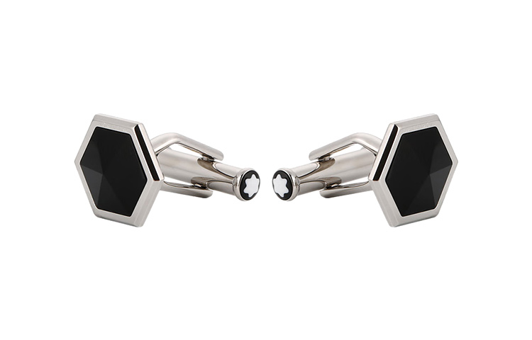 MONTBLANC Black Metal Cufflinks Unisex Couple Design. 118599 圖 5