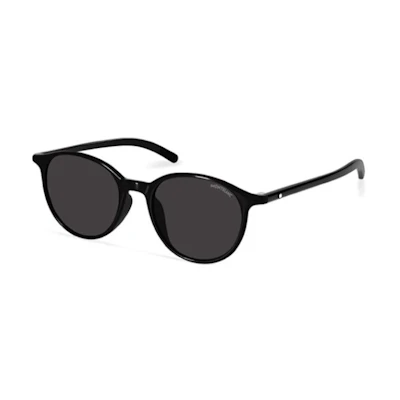 MONTBLANC Black Oval Sunglasses Unisex Couple Style with Micro Logo Design MB0326SA