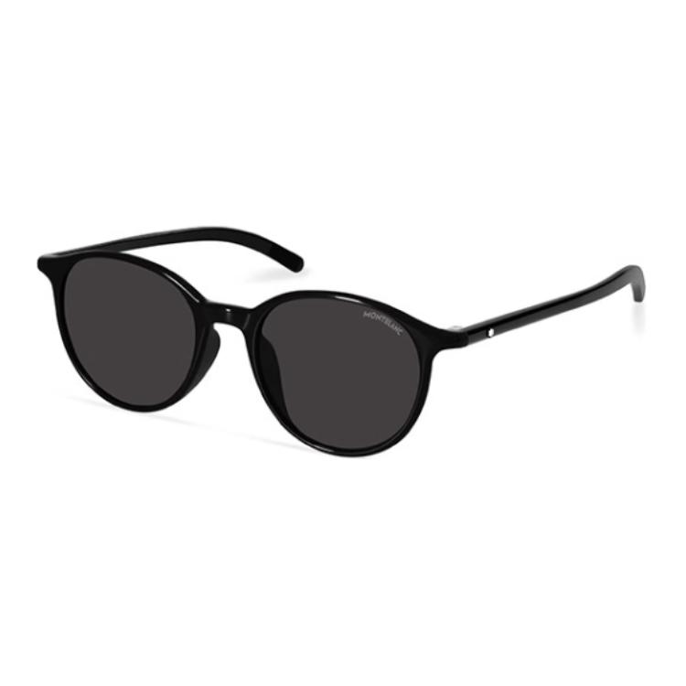 MONTBLANC Black Oval Sunglasses Unisex Couple Style with Micro Logo Design MB0326SA 圖 2