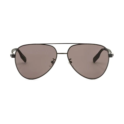 MONTBLANC Black Pilot Metal Sunglasses Unisex Couple Style with Logo. MB0182S006