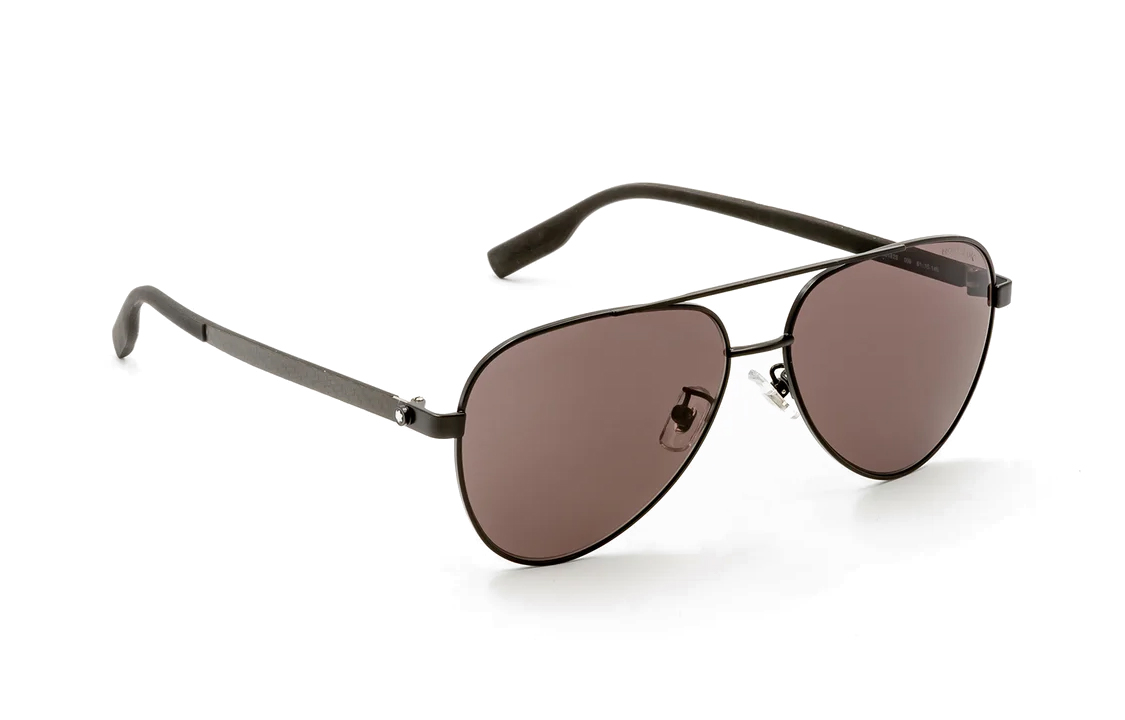 MONTBLANC Black Pilot Metal Sunglasses Unisex Couple Style with Logo. MB0182S006 圖 3