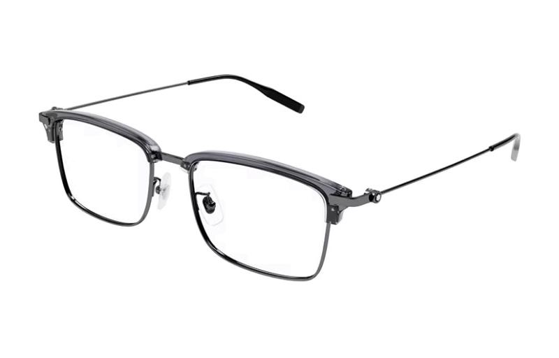 Montblanc Black Rectangular Optical Glasses Unisex Couples Style with Metal Temples MB0318OA-003