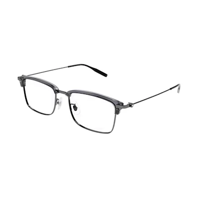 Montblanc Black Rectangular Optical Glasses Unisex Couples Style with Metal Temples MB0318OA-003