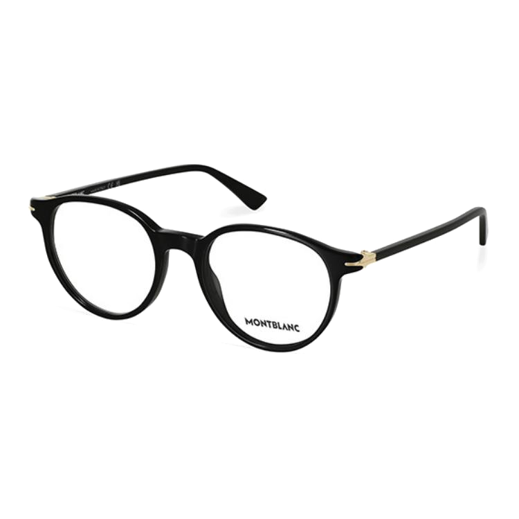 Montblanc Black Round Optical Glasses Unisex with Signature Pen Tip Design. MB0340O