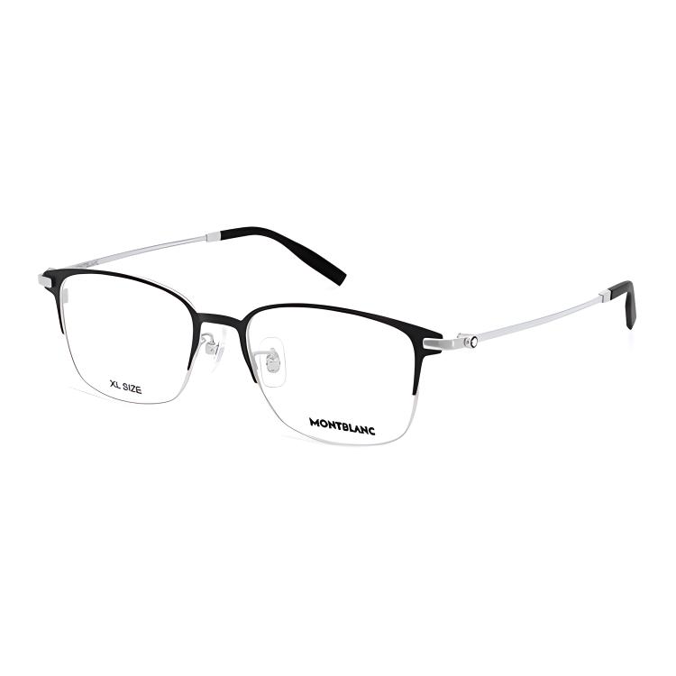 MONTBLANC Black Titanium Optical Glasses Unisex with Letter Print Design. MB0314OA-001