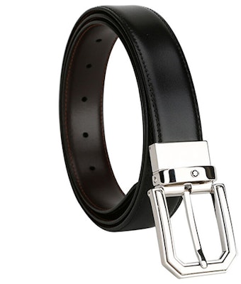 萬寶龍經典黑色真皮皮帶,3cm寬,搭配針扣設計。 111092 Shop 萬寶龍經典黑色真皮皮帶,3cm寬,搭配針扣設計。 111092