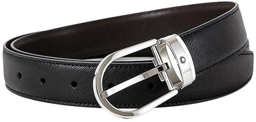 Cinturón Clásico Montblanc de Cuero Pulido con Hebilla Ovalada - Negro 113834 Order Cinturón Clásico Montblanc de Cuero Pulido con Hebilla Ovalada - Negro 113834