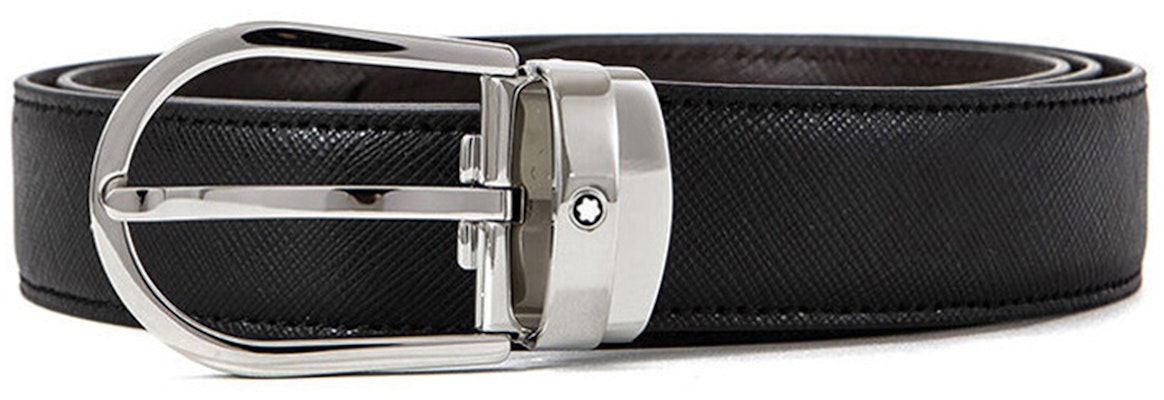 Cinturón Clásico Montblanc de Cuero Pulido con Hebilla Ovalada - Negro 113834 Lookbook Cinturón Clásico Montblanc de Cuero Pulido con Hebilla Ovalada - Negro 113834