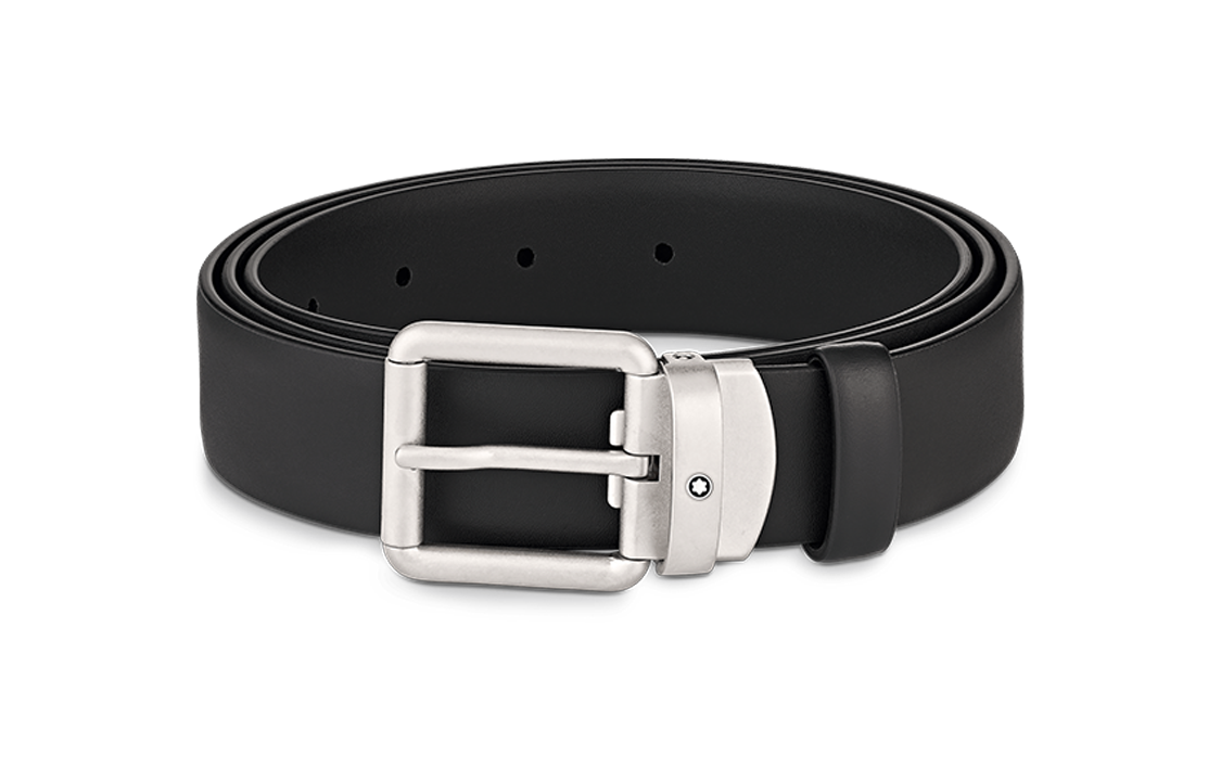 Montblanc Classic Leather Belt for Men, 3cm Wide, Stylish and Versatile Design. MB129453