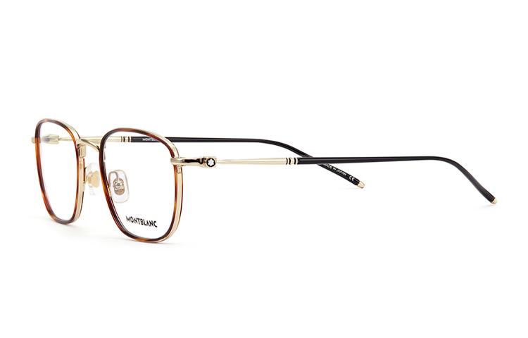 Montblanc Eyeglasses Round Frame Unisex Optical Glasses with Logo Pattern. MB0161O003