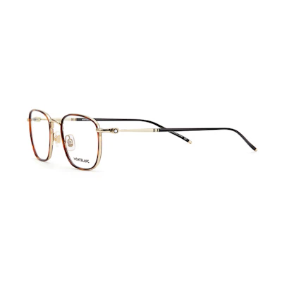 Montblanc Eyeglasses Round Frame Unisex Optical Glasses with Logo Pattern. MB0161O003