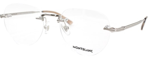 Montblanc Frameless Alloy Oval Optical Glasses Frame for Men Business Style. MB0268O-002 Montblanc Frameless Alloy Oval Optical Glasses Frame for Men Business Style. MB0268O-002