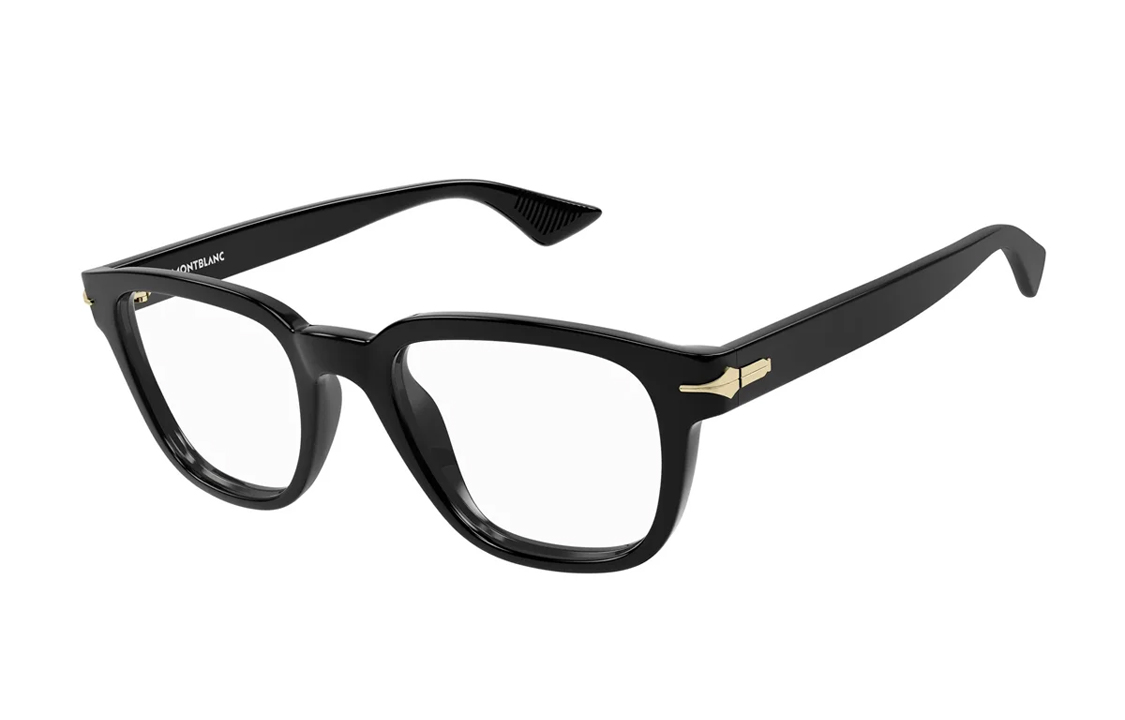 Montblanc Full Rim Lightweight Acetate Square Optical Frame Black for Men. MB0305O001