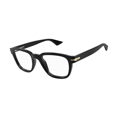 Montblanc Full Rim Lightweight Acetate Square Optical Frame Black for Men. MB0305O001