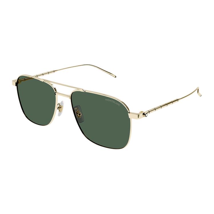 MONTBLANC Gold Pilot-Style Metal Sunglasses Unisex Couple Design. MB0214S