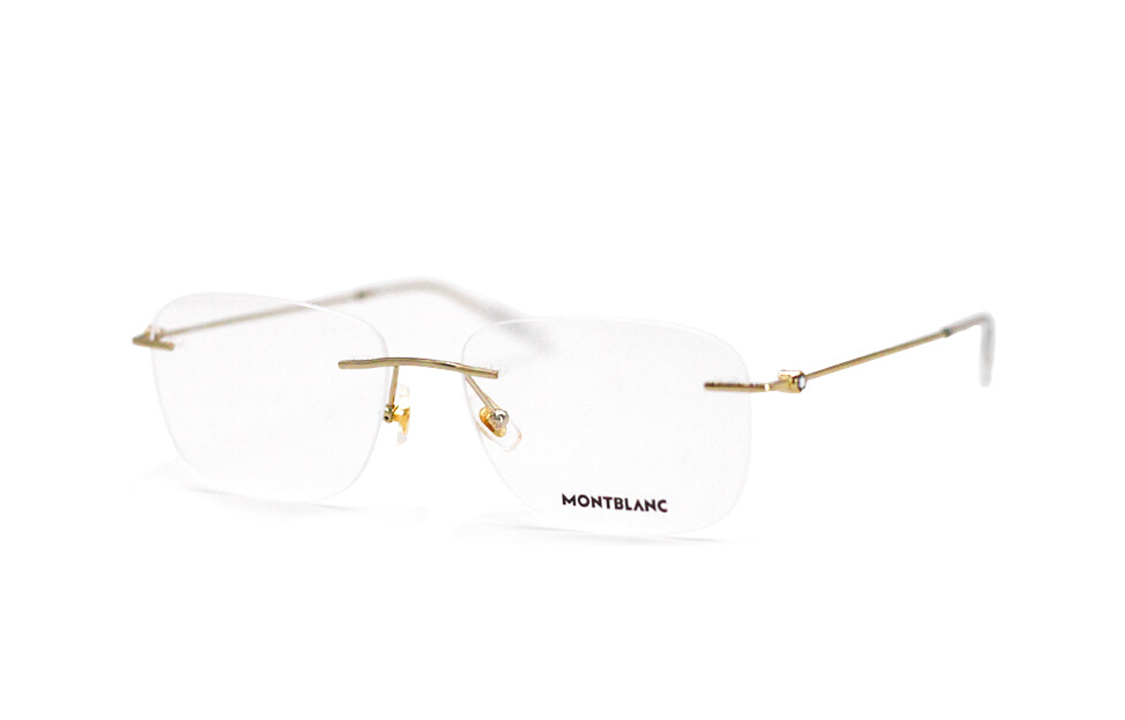 Montblanc Gold Rimless Rectangle Eyeglasses Unisex Fashion Frame. MB0075O-002 圖 2