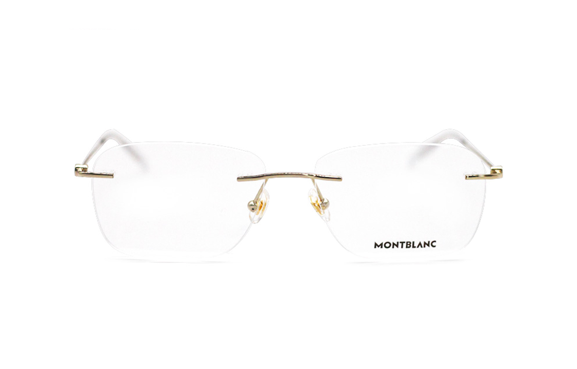 Montblanc Gold Rimless Rectangle Eyeglasses Unisex Fashion Frame. MB0075O-002 圖 3