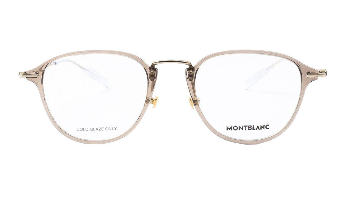 MONTBLANC Gold Round Optical Eyeglass Frame for Men. MB0155O 003