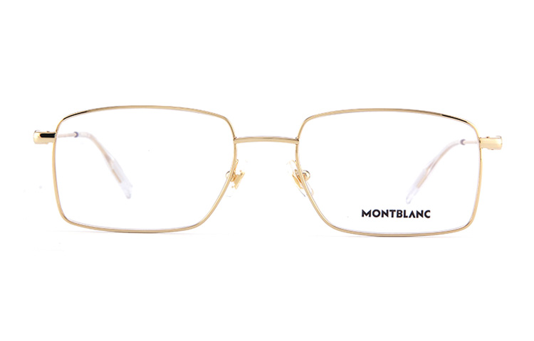 MONTBLANC Gold Square Frame Optical Glasses Unisex Business Style Eyewear. MB0076O-005 圖 2