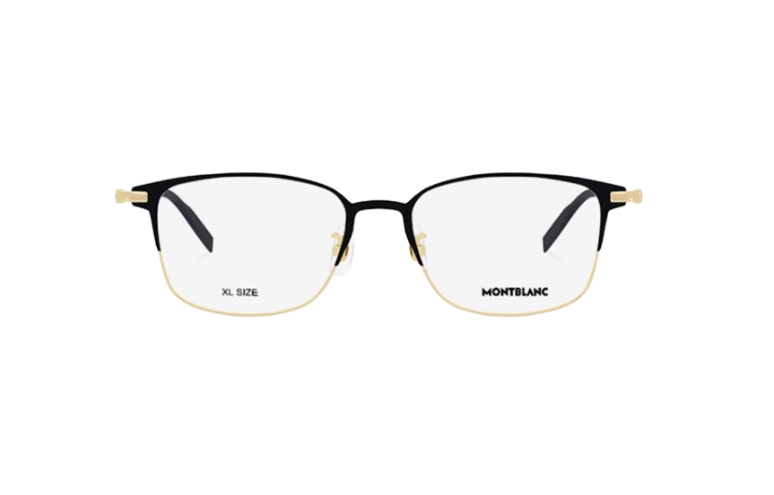 Lookbook Montblanc Frame Kacamata Pria Emas Titanium Irregular Optik. MB0314OA-002