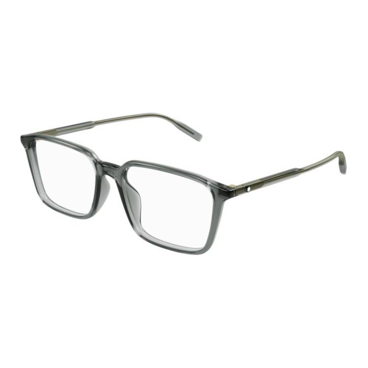 MONTBLANC Grey Rectangular Acetate Optical Glasses for Men with Logo Design. MB0293OA00454