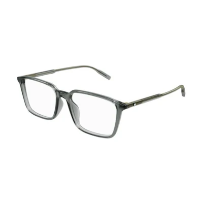 MONTBLANC Grey Rectangular Acetate Optical Glasses for Men with Logo Design. MB0293OA00454