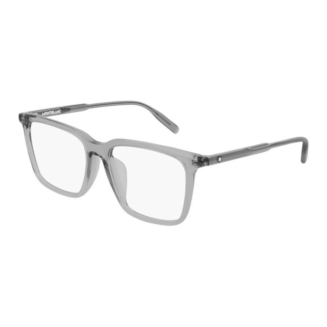 Montblanc Grey Square Acetate Optical Glasses for Men. MB0011OA00454