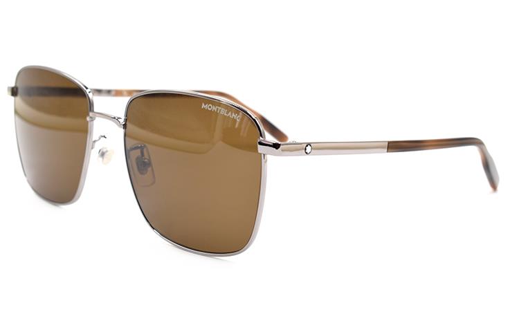 Montblanc Hexagon Glacier Alloy Square Sunglasses for Men in Light Gunmetal. MB0082SK-003 圖 2