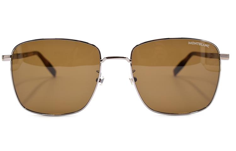 Montblanc Hexagon Glacier Alloy Square Sunglasses for Men in Light Gunmetal. MB0082SK-003 圖 3