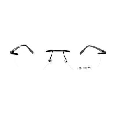 Montblanc Hexagon Star Frameless Business Alloy Rectangle Optical Glasses Black MB0185O-001