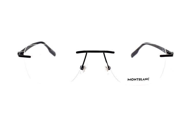 Montblanc Hexagon Star Frameless Business Alloy Rectangle Optical Glasses Black MB0185O-001 圖 2