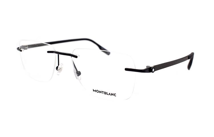 Montblanc Hexagon Star Frameless Business Alloy Rectangle Optical Glasses Black MB0185O-001 圖 3