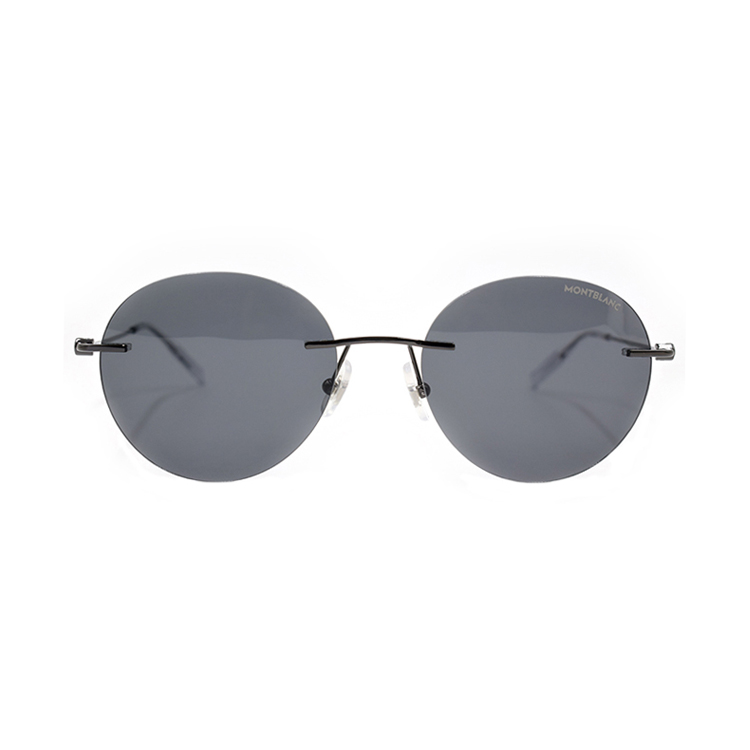 Montblanc Hexagon Star Rimless Round Business Alloy Sunglasses Gun Color for Men MB0073S-001-54 圖 3
