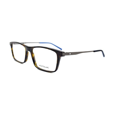 Montblanc Hexagon Star Rubber Series Rectangular Eyeglass Frame for Men Tortoiseshell MB0120O-002