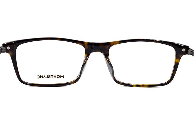 Montblanc Hexagon Star Rubber Series Rectangular Eyeglass Frame for Men Tortoiseshell MB0120O-002 圖 5