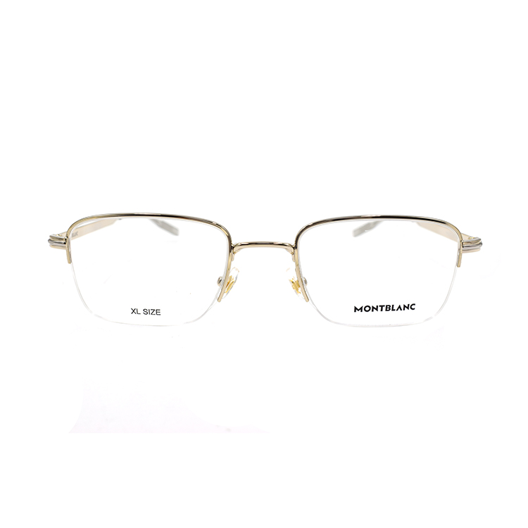Montblanc Hexagonal White Star Gold Metal Semi-Rim Optical Glasses for Men MB0237O-006 圖 3