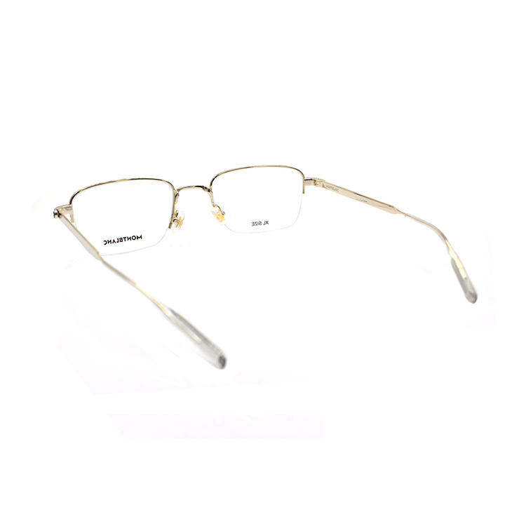 Montblanc Hexagonal White Star Gold Metal Semi-Rim Optical Glasses for Men MB0237O-006 圖 4
