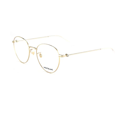 Montblanc Hexagonal White Star Gold Optical Frame for Men - Business Travel Series. MB0085OK-002