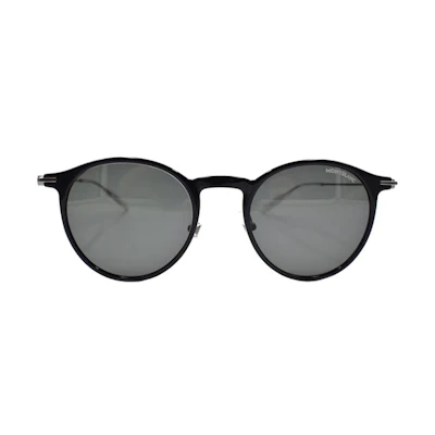 Montblanc Hexagonal White Star Round Sunglasses for Men. MB0097S-005-50