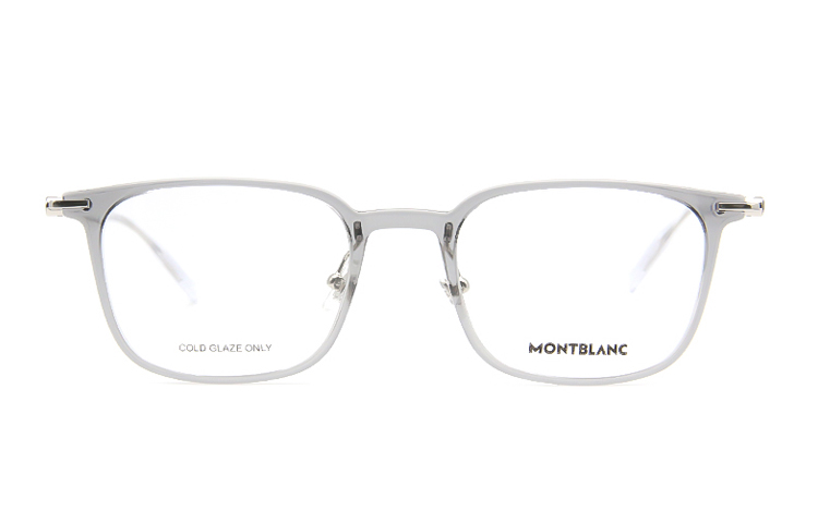 Lookbook 萬寶龍六角白星方框光學眼鏡 男女通用淺灰鏡框 MB0100O-002
