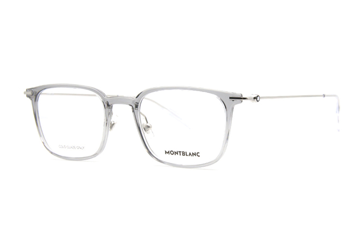 Shop 萬寶龍六角白星方框光學眼鏡 男女通用淺灰鏡框 MB0100O-002