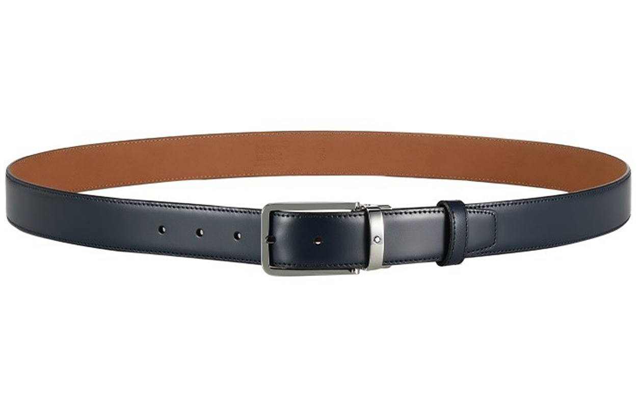 Shop 萬寶龍藍色男士可調式針扣皮帶 MB118419