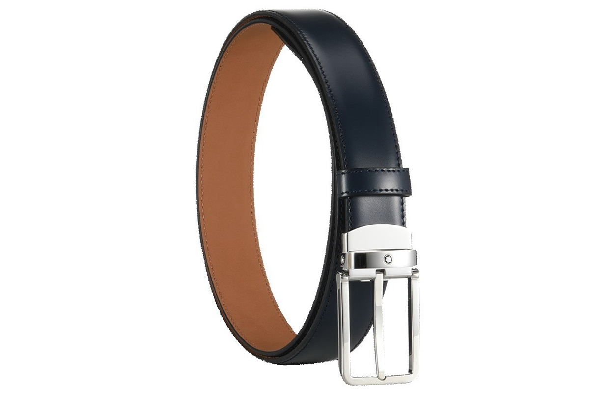 Purchase 萬寶龍藍色男士可調式針扣皮帶 MB118419