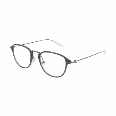MONTBLANC Lightweight Black Round Optical Glasses Frame for Men - Adjustable Prescription MB0155O-001
