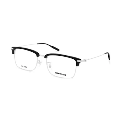 Montblanc Lightweight Titanium Rectangle Optical Glasses Silver for Men. MB0318oa-001