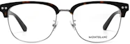 Lookbook Frame Kacamata MONTBLANC Logo Unisex Browline Optik untuk Pasangan. MB0259OK-006