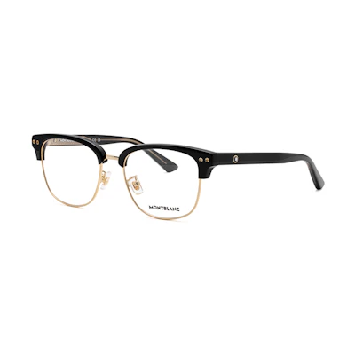 MONTBLANC Logo Unisex Black Optical Glasses Frame - Irregular Shape. MB0259OK-001