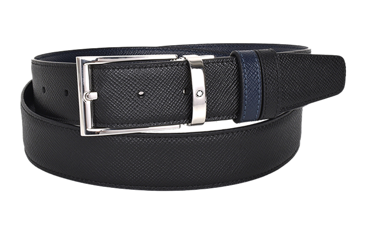 Montblanc Meisterstück  Reversible Leather Belt Black/Blue 3.5cm 118438